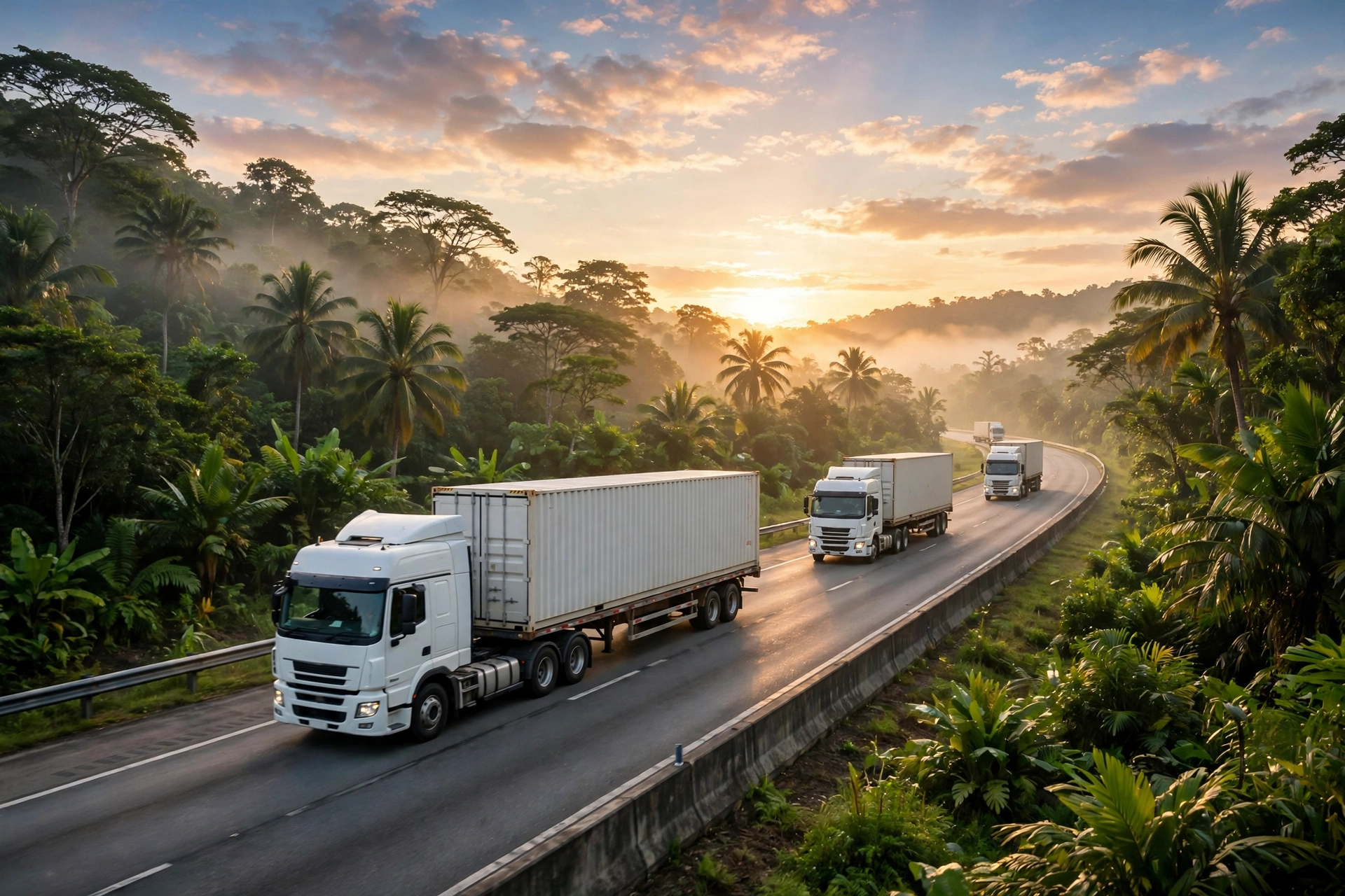 Trucks on the highway — illustrative image